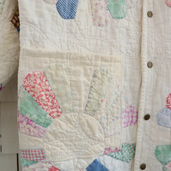 Upcycled Patchwork Quilt Chore Coat Barn Jacket M • L • XL - Picture 11 of 14